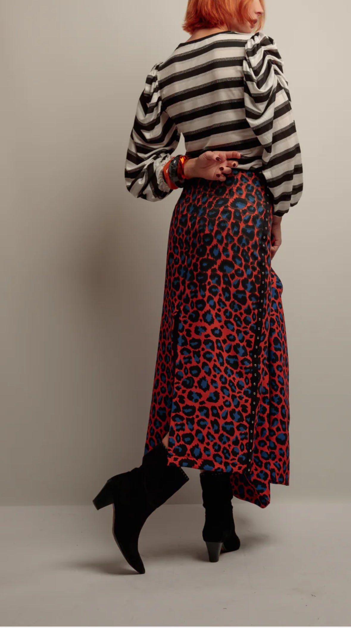 Falda animal print naranja