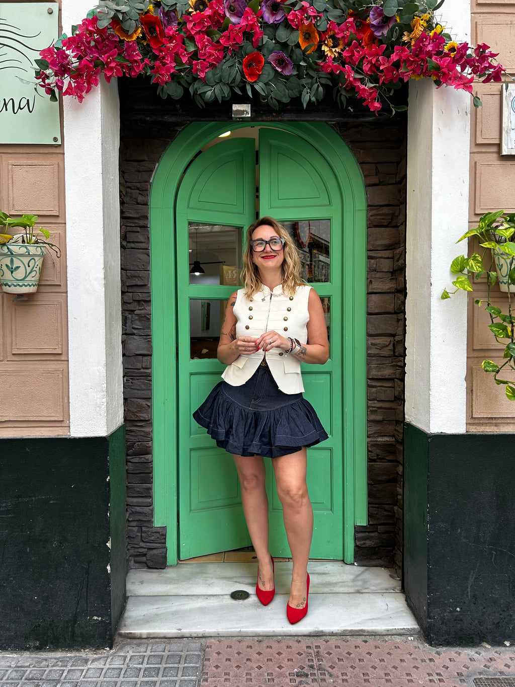 Falda mini denim