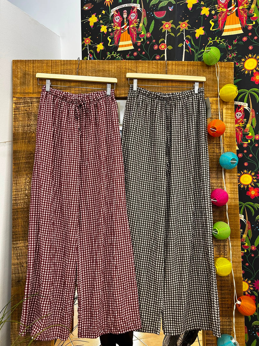 Pantalón vichy recto (varios colores)