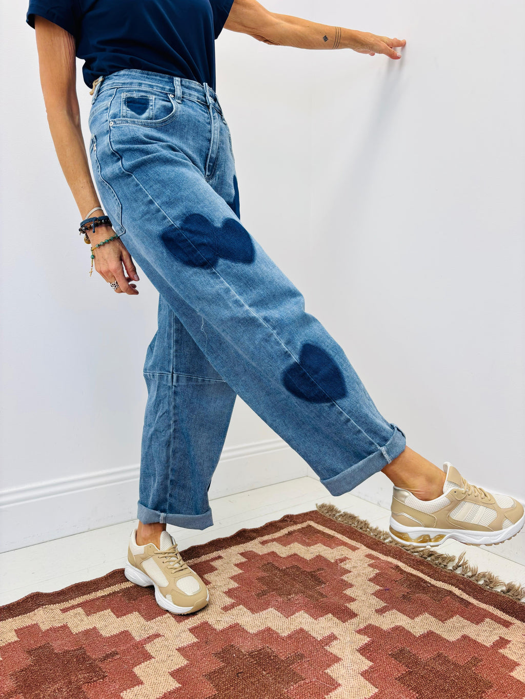 Pantalón denim corazón