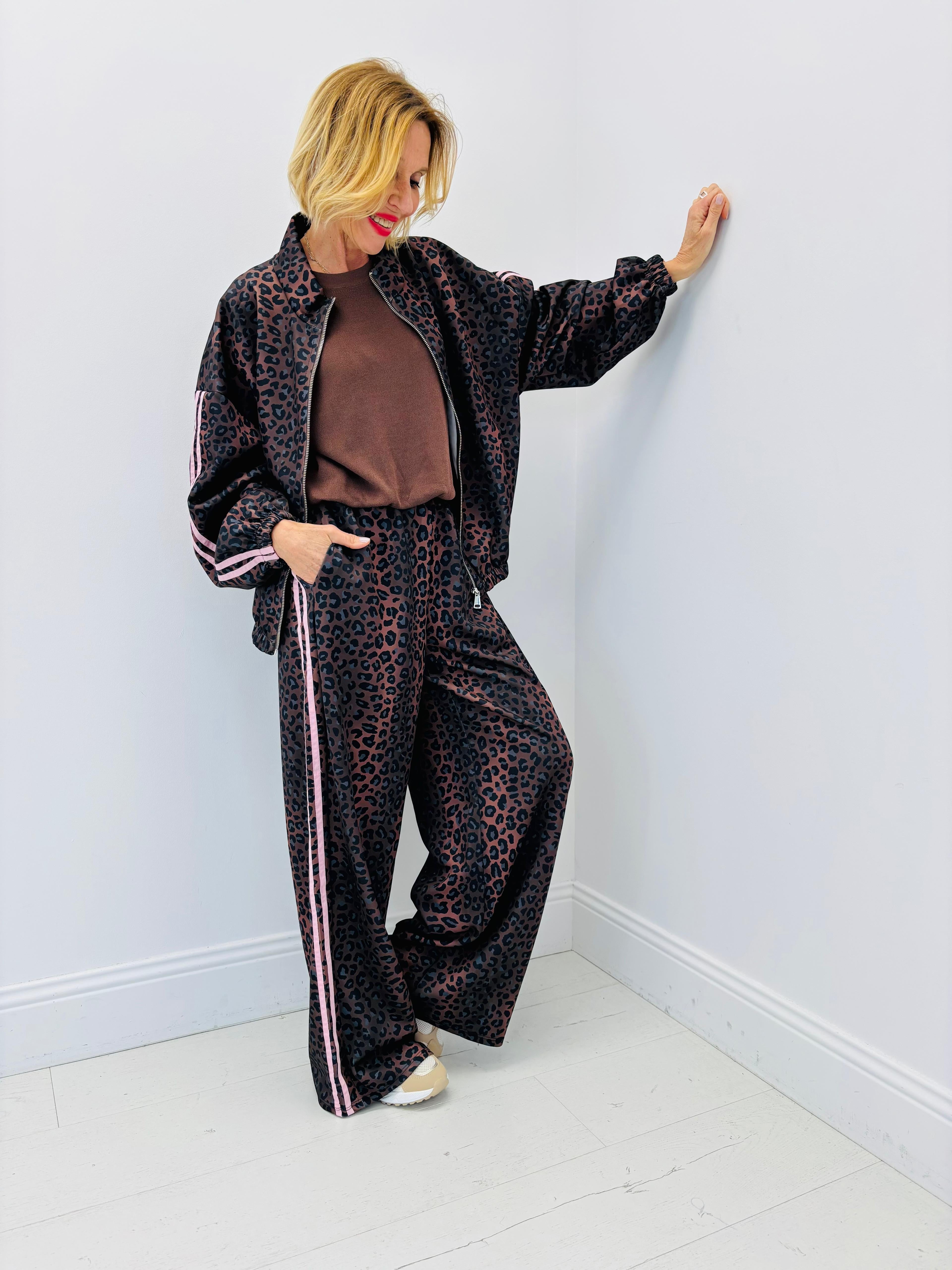 Conjunto Animal Print Oversize Rosa - 2 Piezas