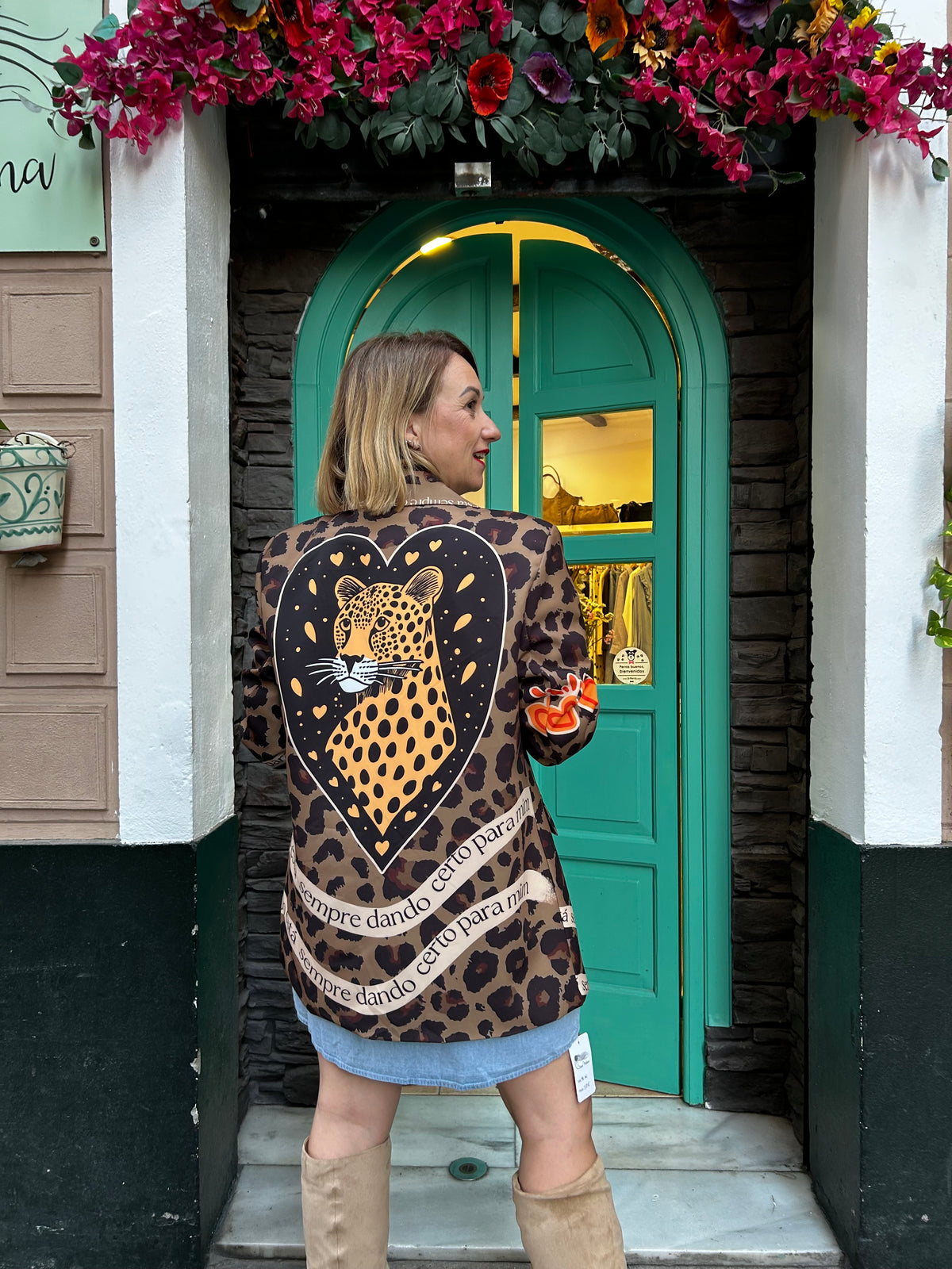 Blazer estampado leopardo