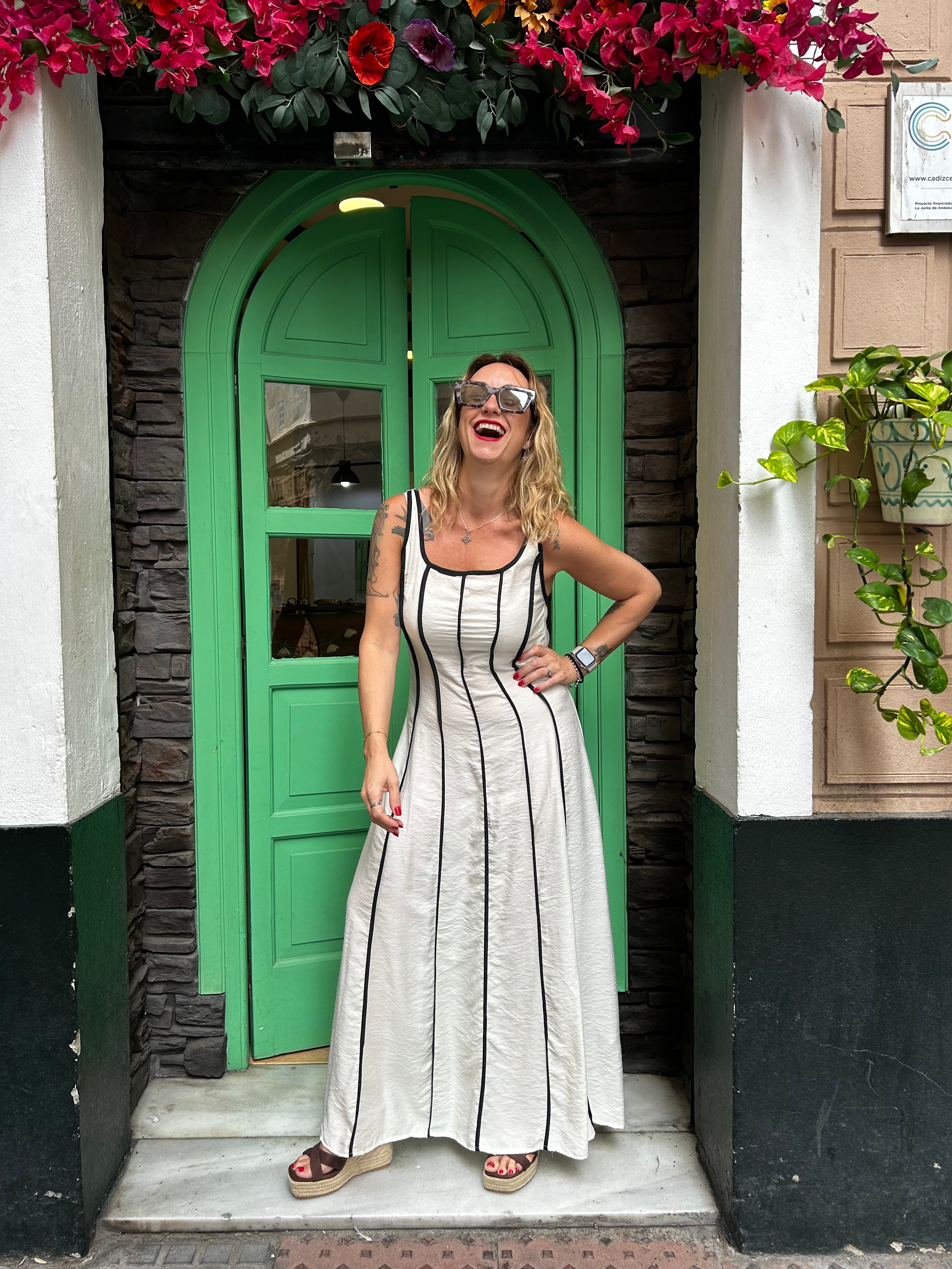 Vestido largo rayas