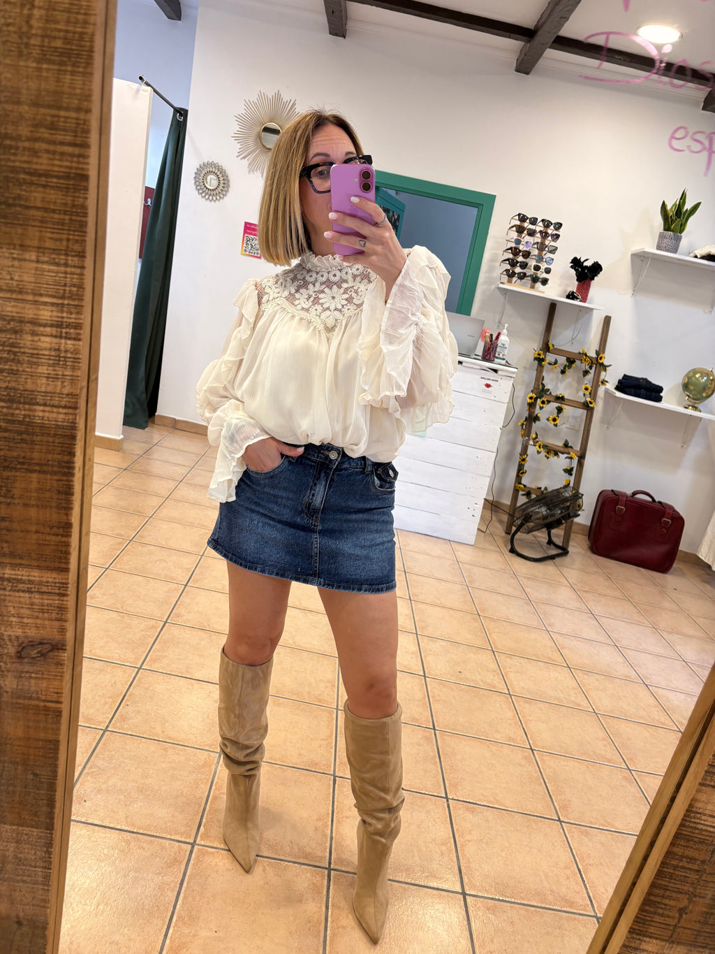 Falda mini denim