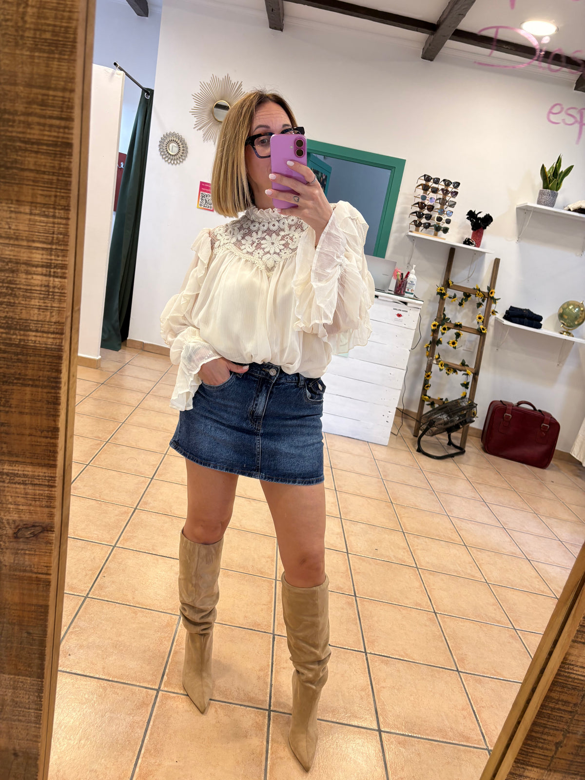 Falda mini denim