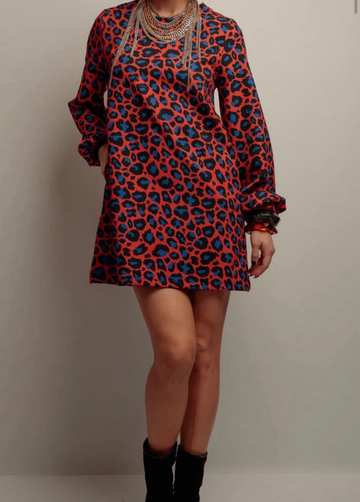 Vestido animal print naranja
