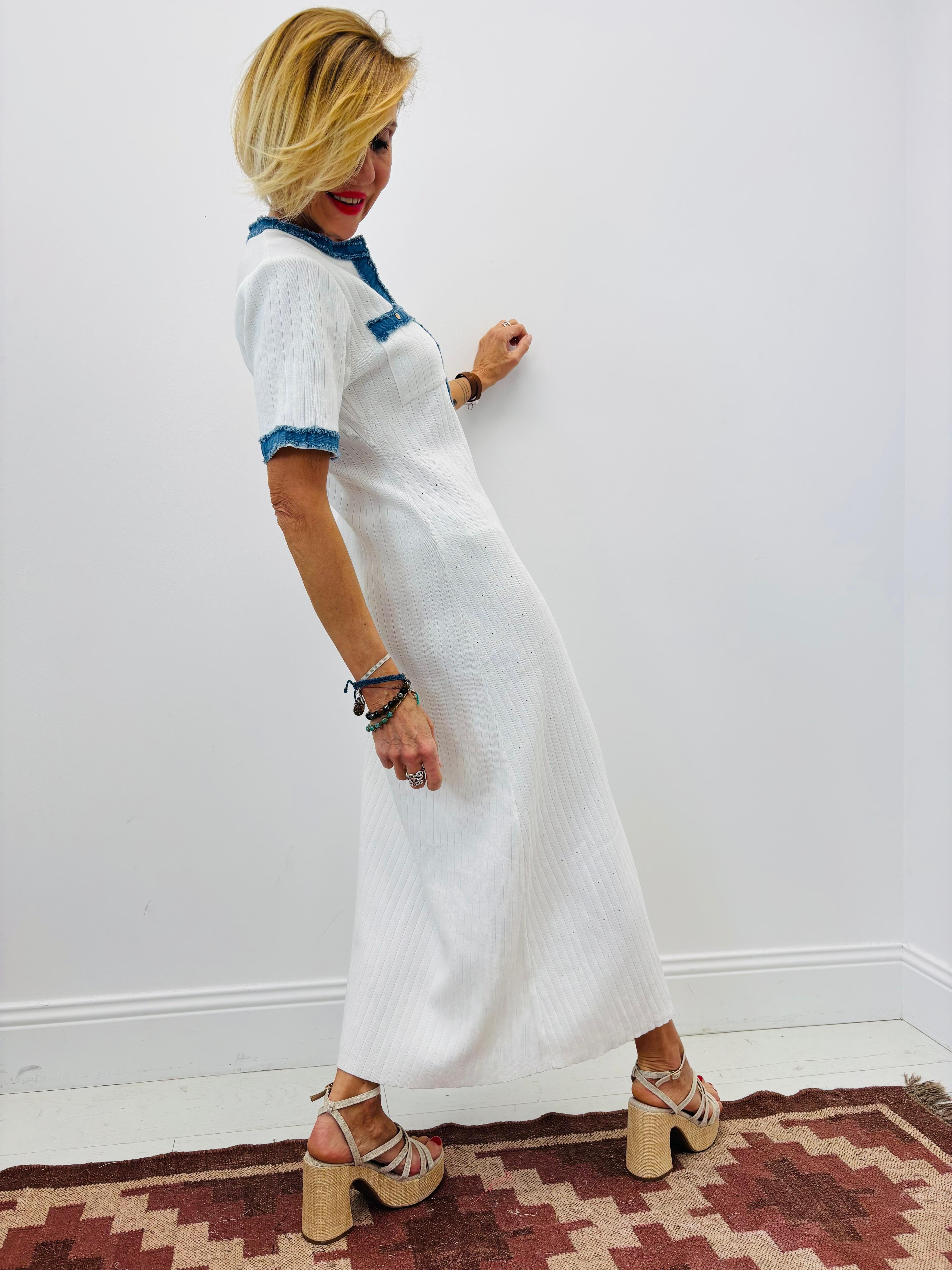 Vestido punto y denim