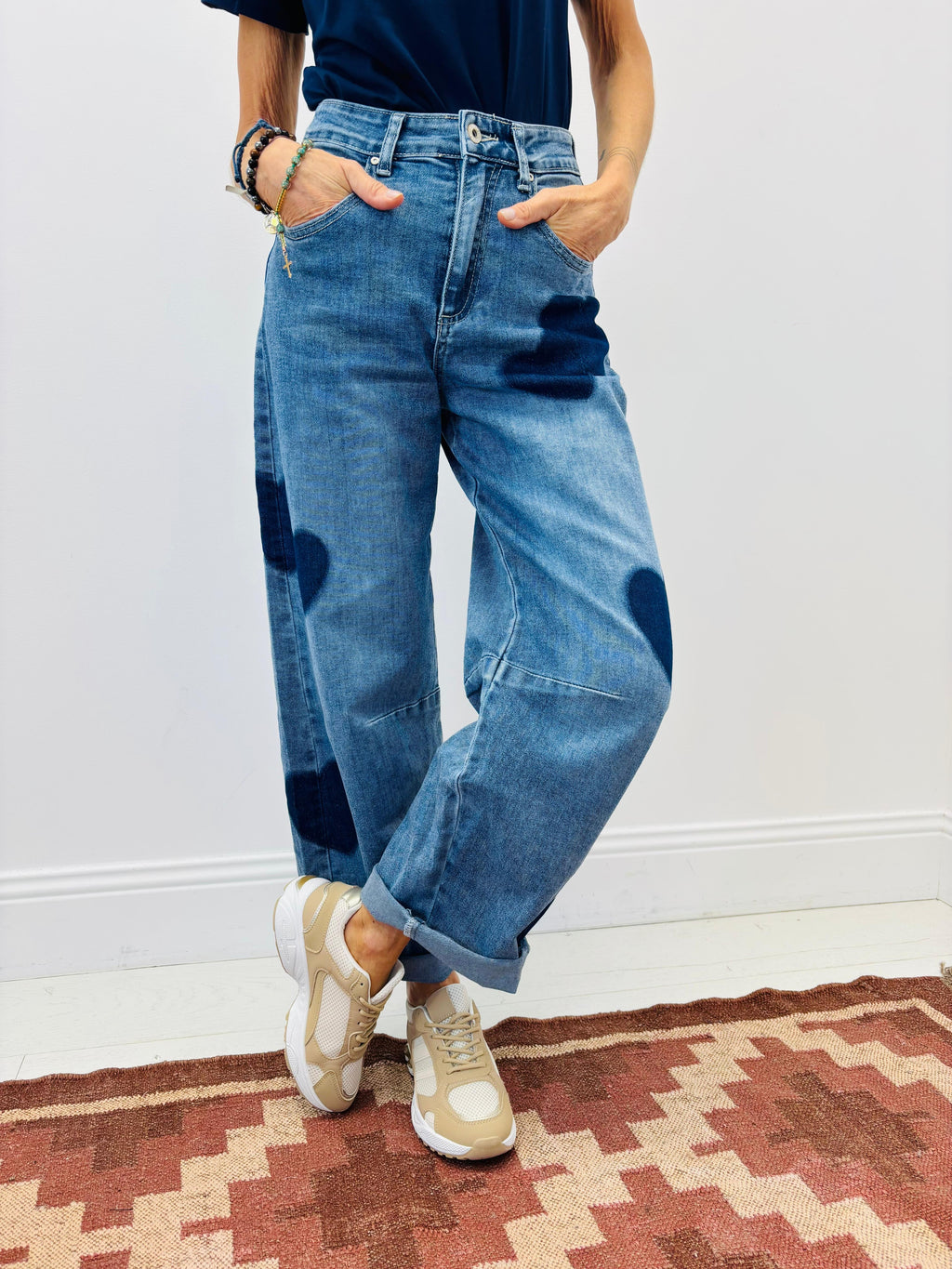 Pantalón denim corazón