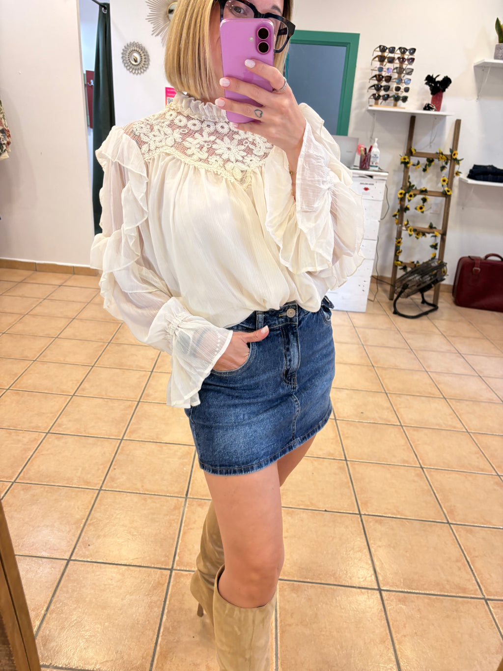 Falda mini denim