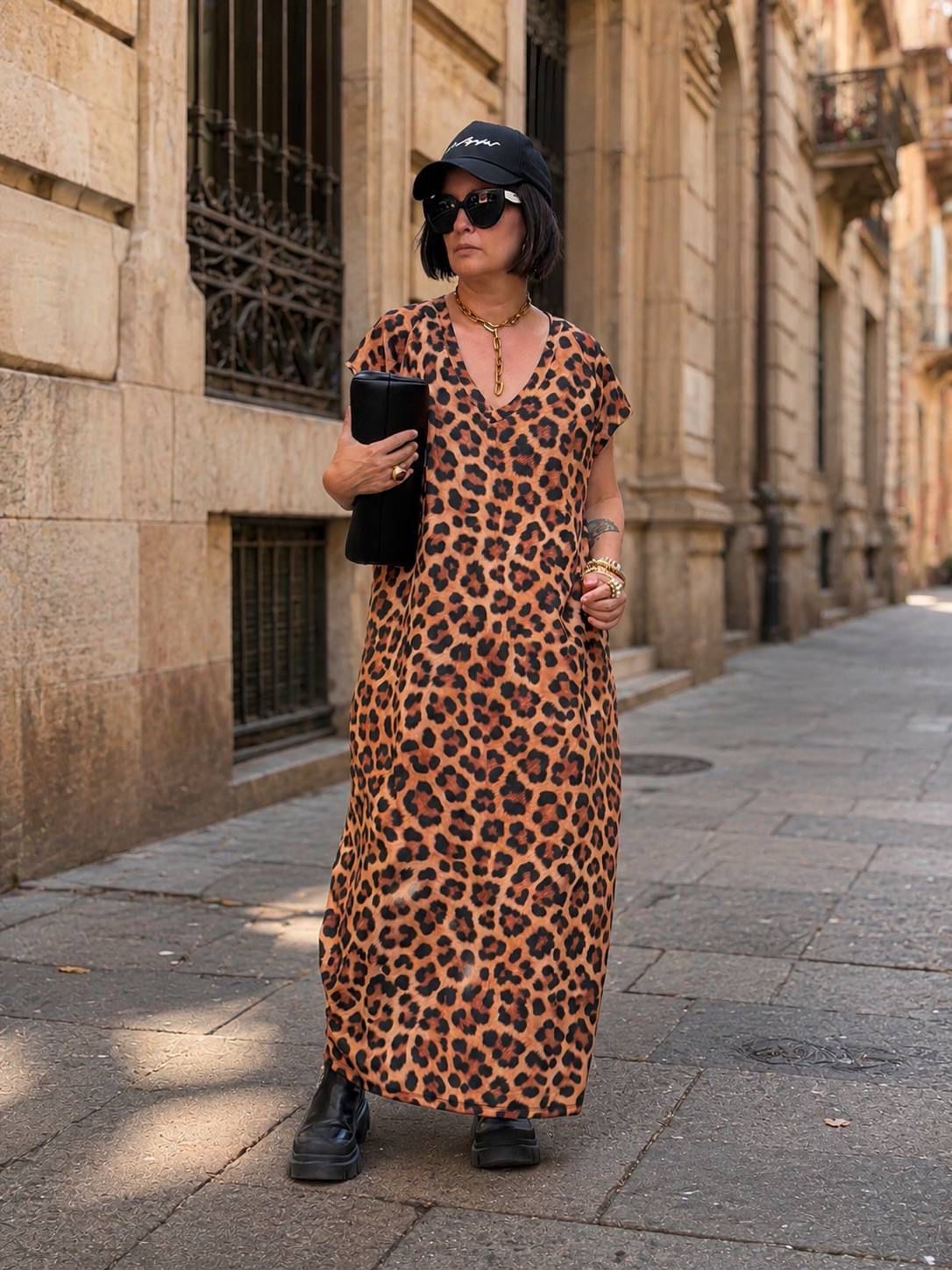 Vestido animal print rock