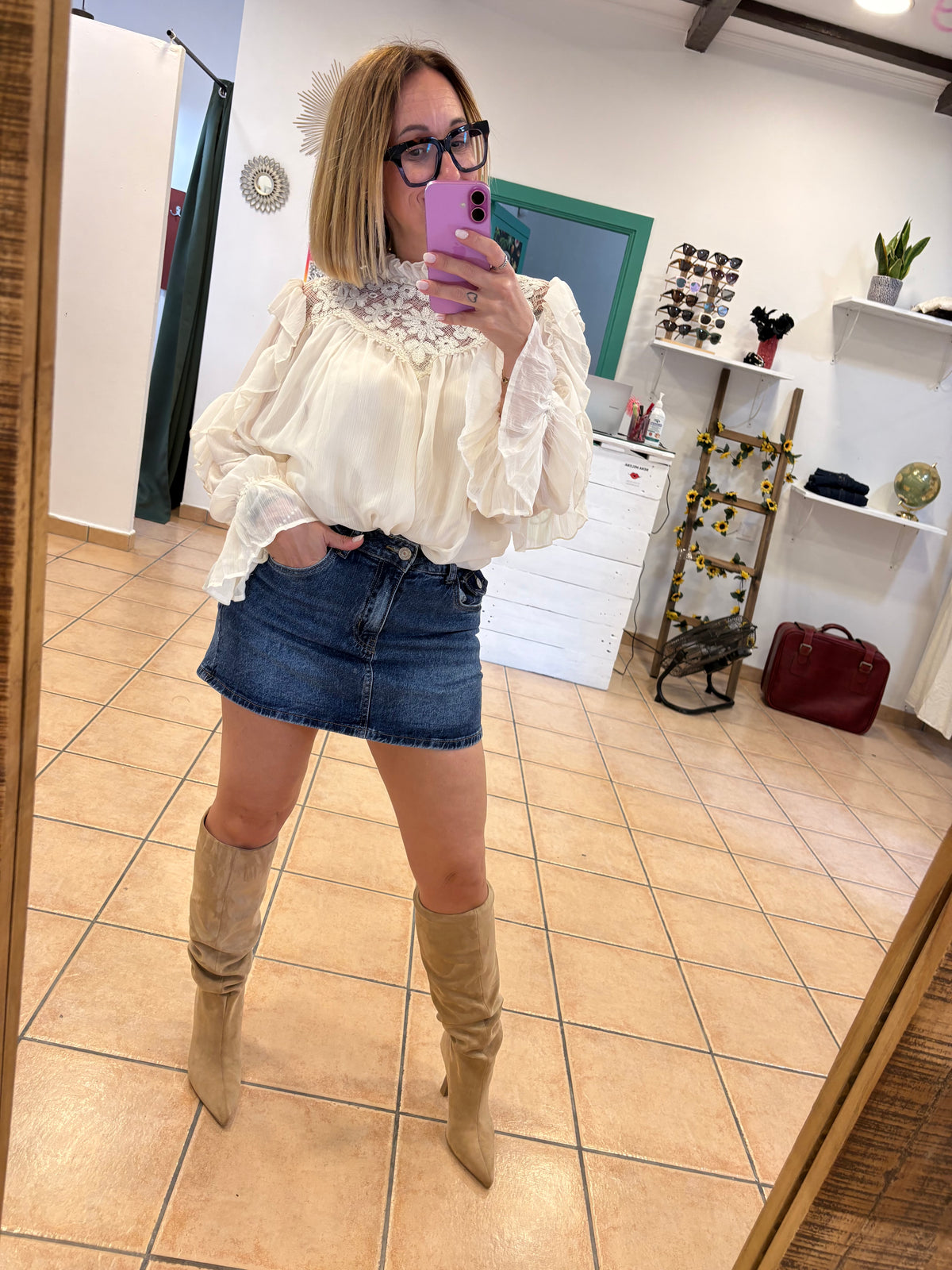 Falda mini denim