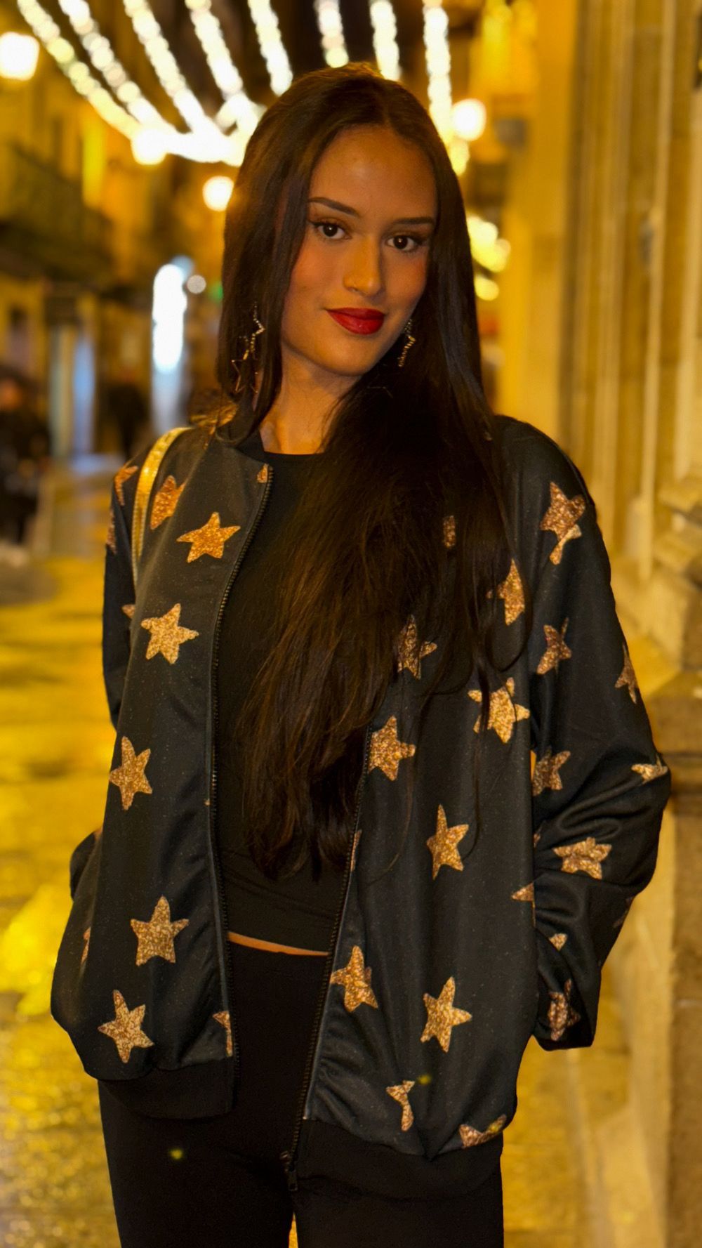 Bomber efecto glitter