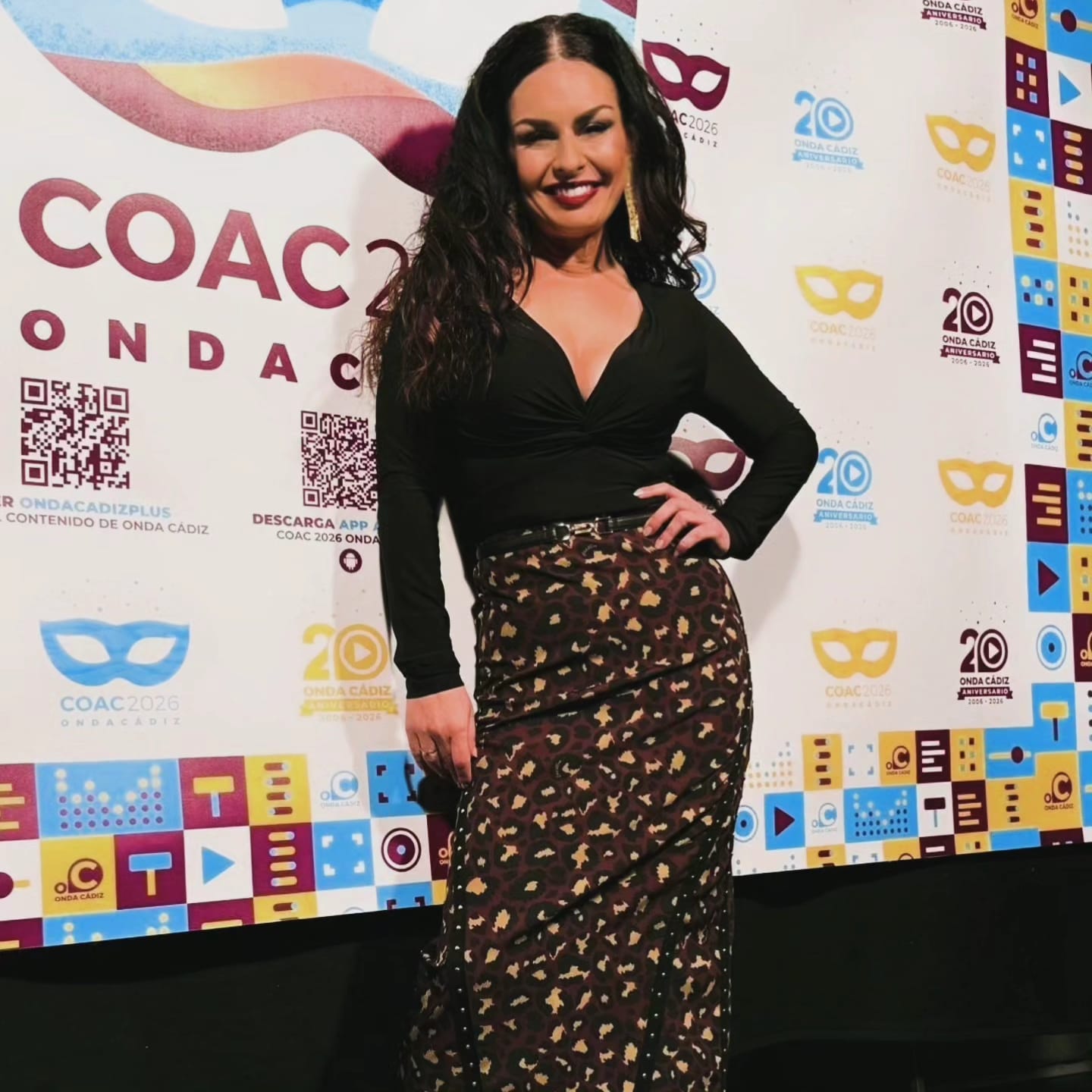 Falda midi animal print