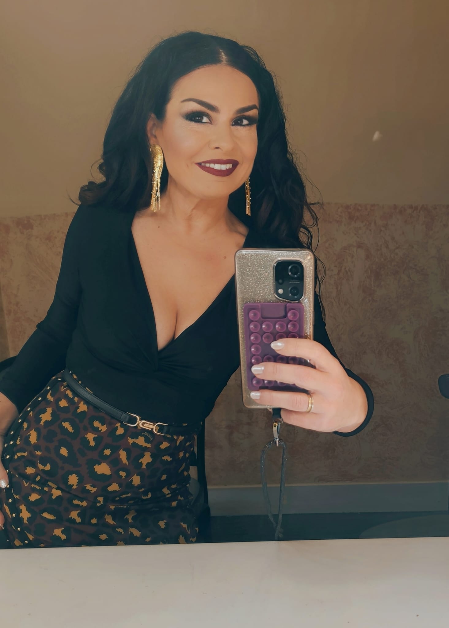 Falda midi animal print