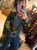Chaqueta flores y denim