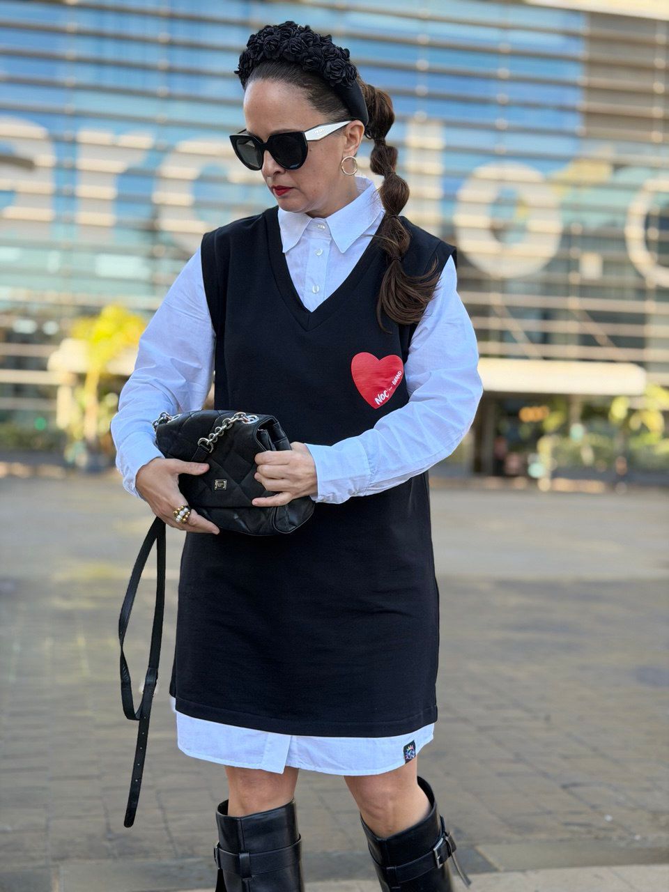 Vestido AMOR - Efecto Camisa Integrada Negro