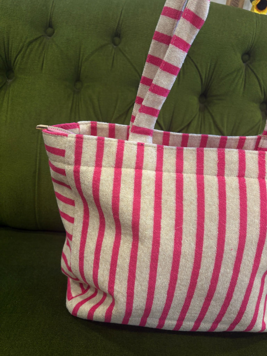 Bolso de Rayas Multicolor con Cremallera