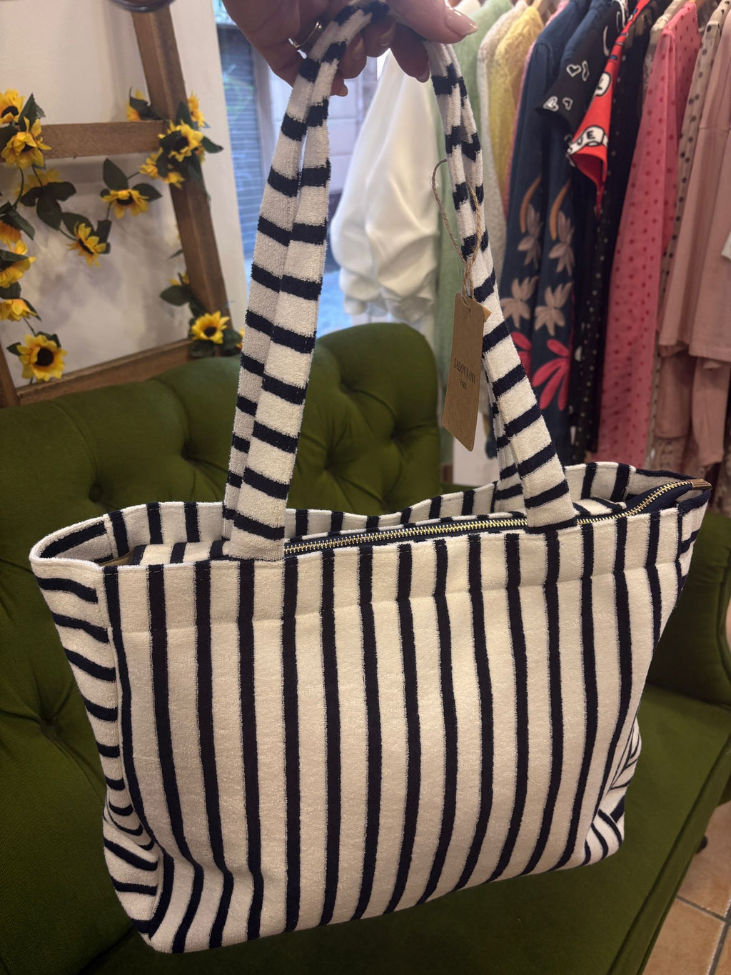 Bolso de Rayas Multicolor con Cremallera