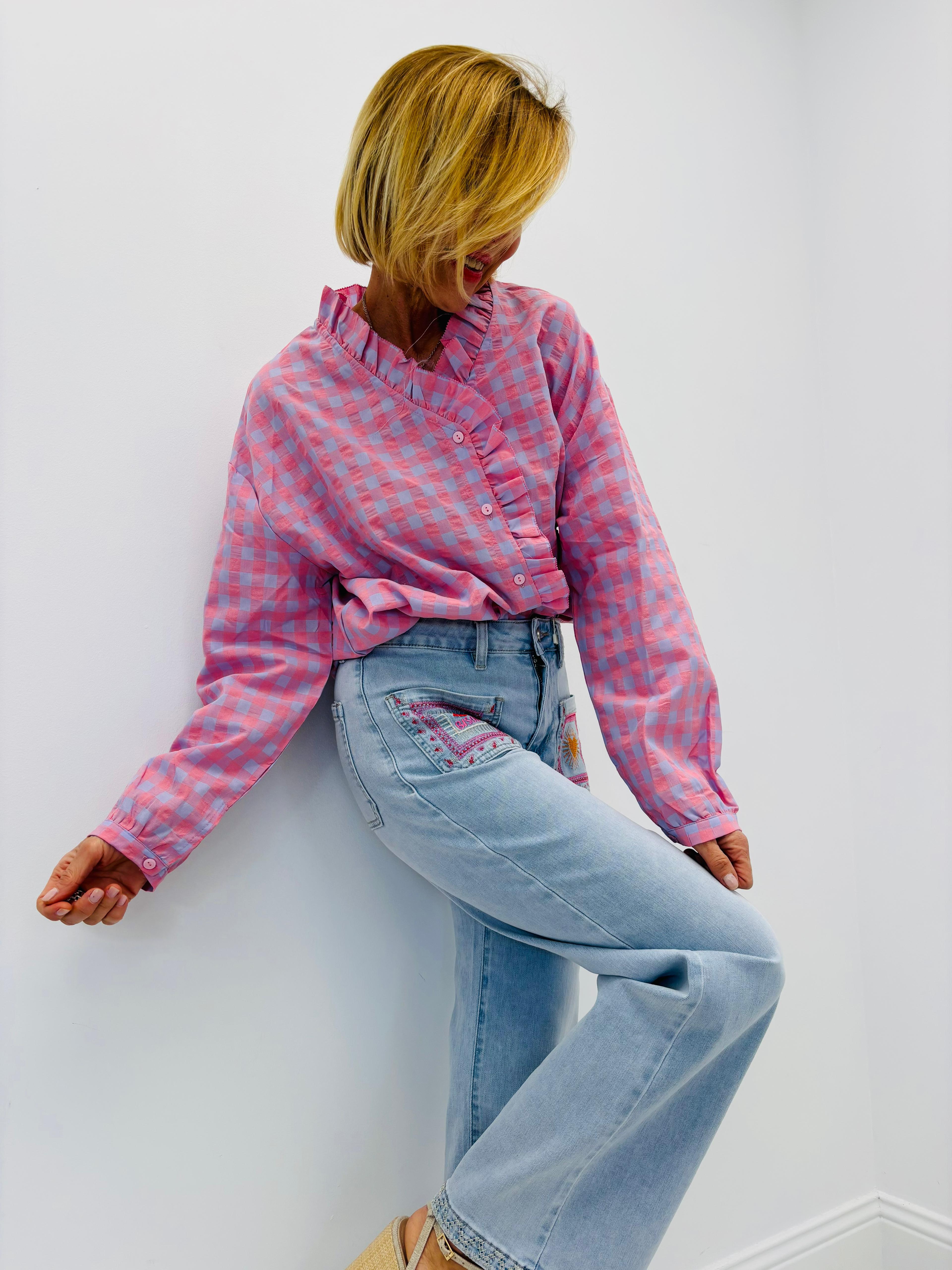 Camisa Queen Primavera — Tejido Fino con Ribete