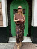 Falda midi animal print