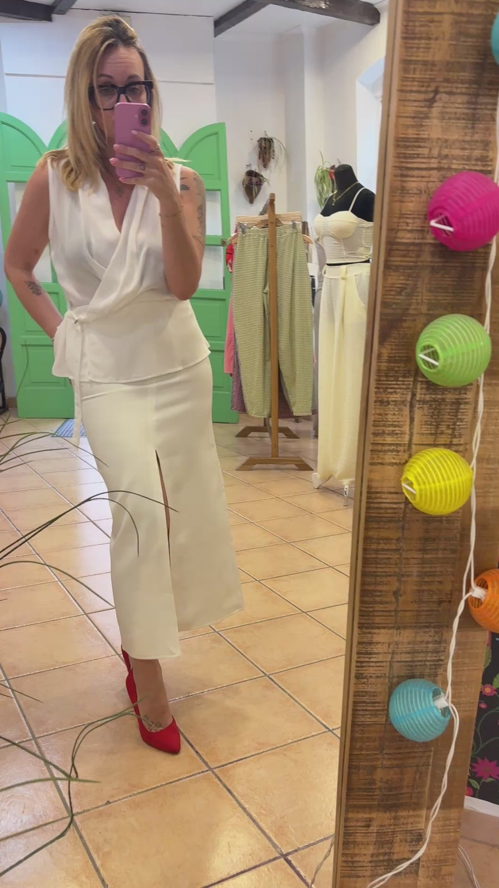 Falda abertura blanca