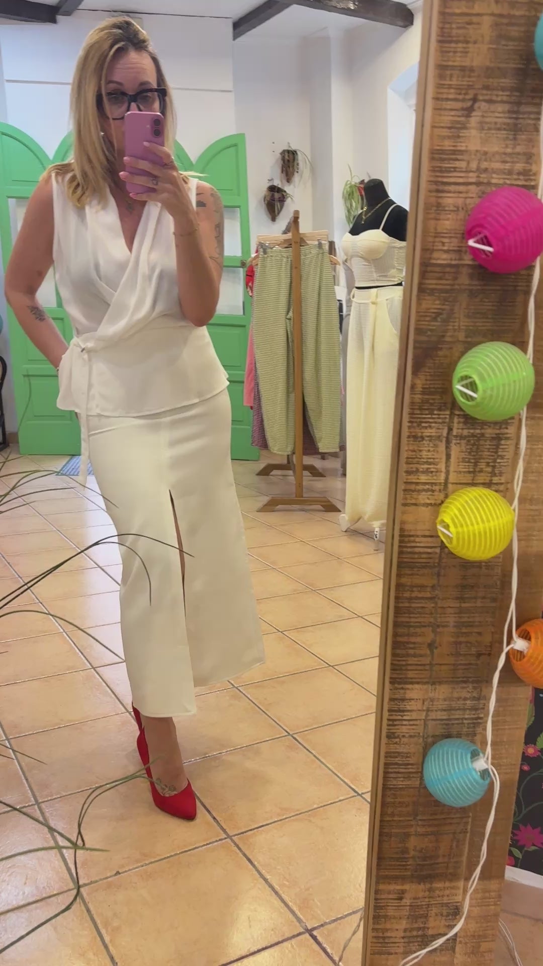 Falda abertura blanca