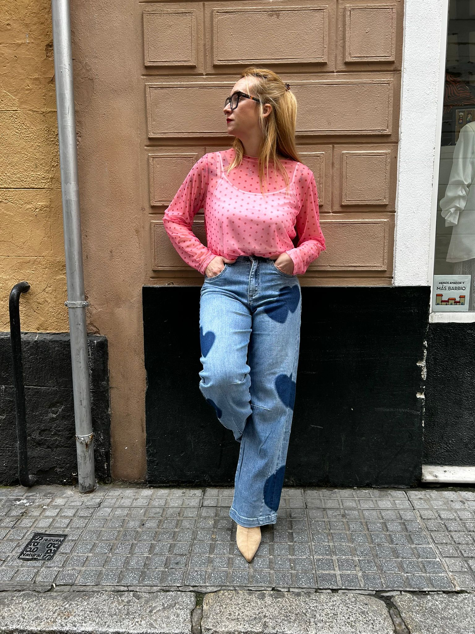 Blusa de tul con lunares